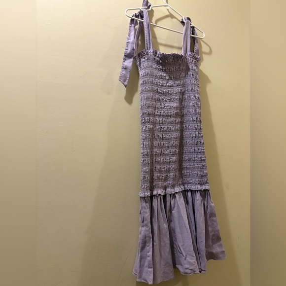 Especia Lavender Smocked Dress - size large - 100% cotton - embroidered - Picture 1 of 6